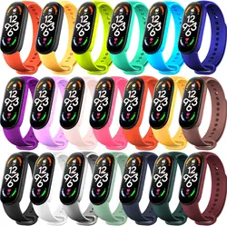 Bracelet For Mi Band 7 6 Strap Amazfit 5 Silicone Sport Wristband Smartwatch watchband pulsera correa Xiao Mi Band 3 4 5 6 Strap
