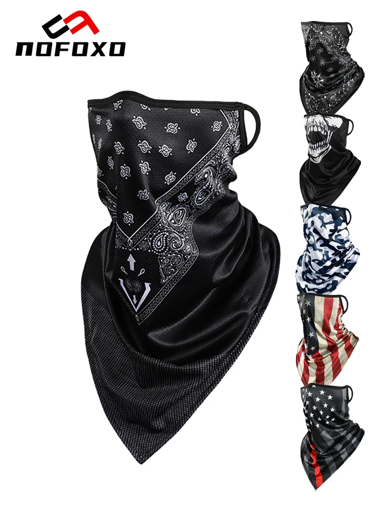 AliExpress nofoxo NOFOXO Ice Silk Headscarf Hanging Ears Breathable Quick Drying Triangular Scarf Bandana For Outdoor Cycling Fishing Hiking