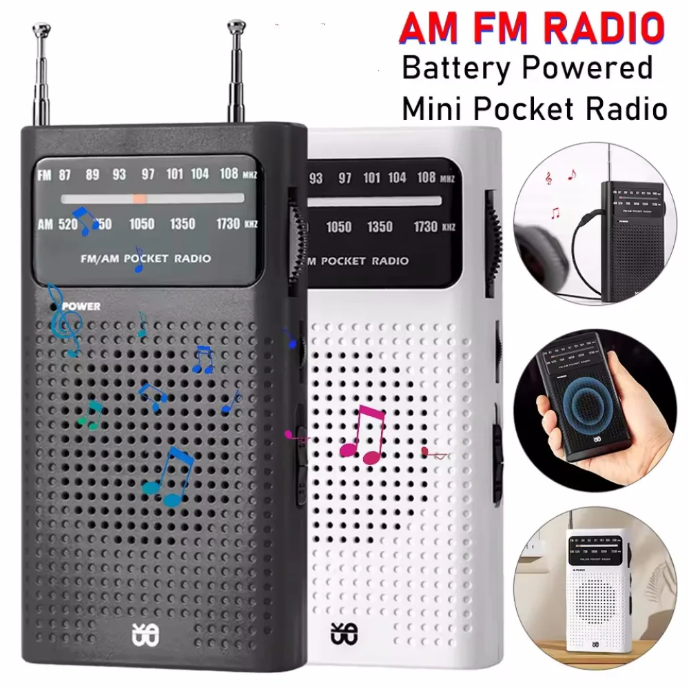 

Карманный мини-FM AM-радио, полностью диапазонный, встроенный динамик, радиоплеер, радио с батарейным питанием и разъемом для наушников 3,5 мм для пожилых людей