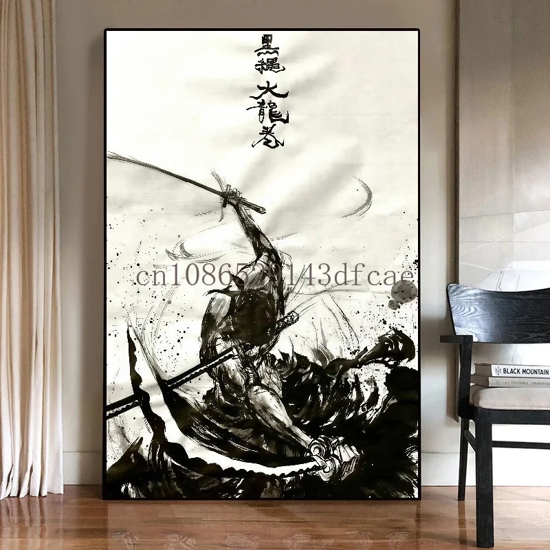 Figura anime classica One Piece Pittura su tela Roronoa Zoro Poster Stampa Immagine murale Arte della parete Camera dei bambini Decorazioni per la casa Cuadros