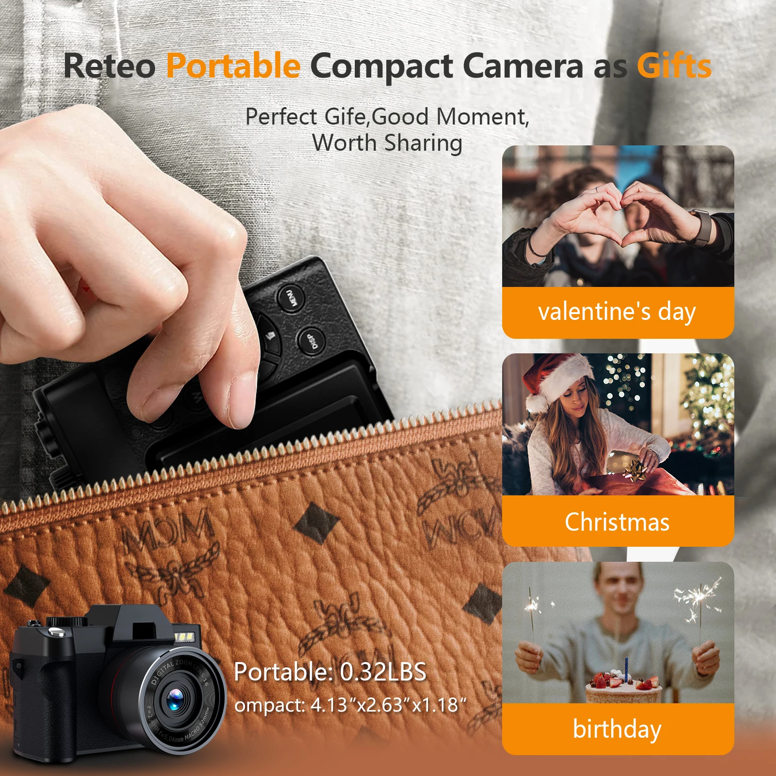 Fotocamera Digitale 4K Con Mirino Ottico – 48MP, Zoom 16x, Autofocus, 2 Batterie E Scheda 32GB