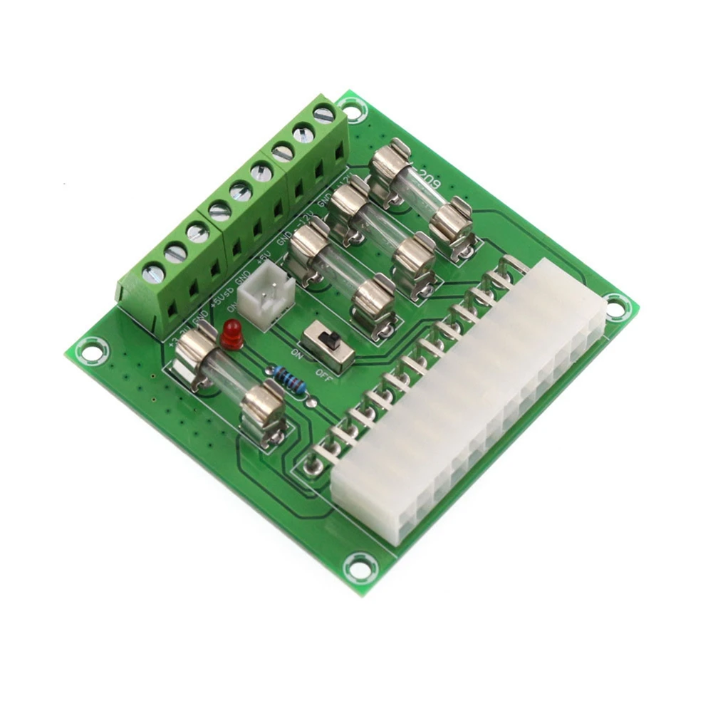 24/20Pin ATX Power Adapter Board Computer PC Power Supply Breakout Board Power Outlet Wiring Module DIY Finished Board