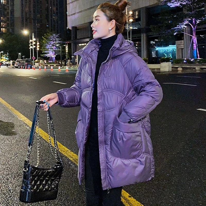 2026 Women's Long Sleeve Hooded down Cotton Jacket Casual Parka Winter Windproof Waterproof Thick Warm Snow Coat