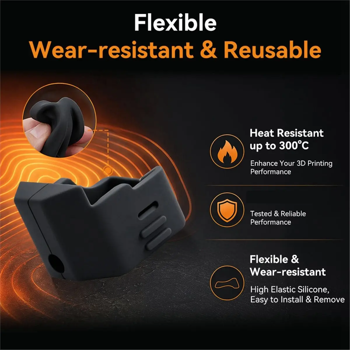 L70A For X Silicone Sock Nozzle Sock High Temp Resist KX Tool Head Accessories Hotend Cover with Nozzle Brush
