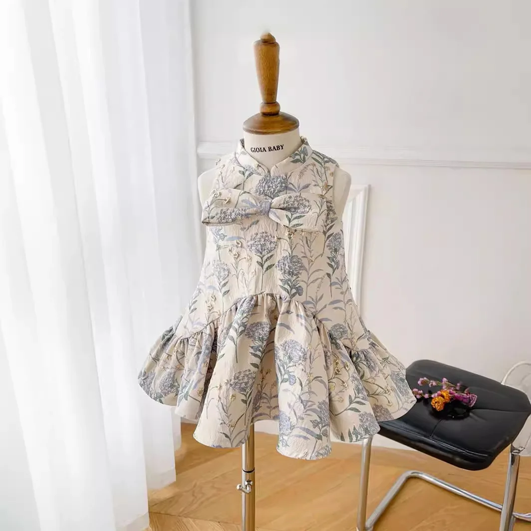 

2025 new spring one-year-old dress retro female treasure Tang suit children's dress catch Zhou girl Chinese style dress