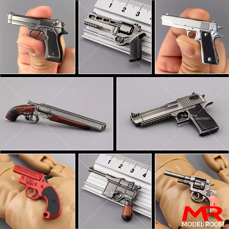 1/6 Scale M1911 M1896 Glock P38 PPK Revolver Pistol Handgun Mini Model Fit 12'' Soldier Action Figure Body Dolls