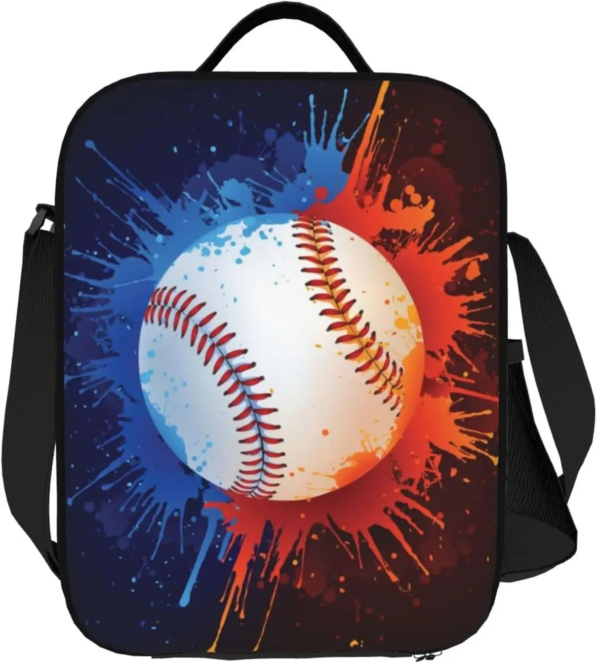 صندوق غداء للفتيات والأولاد، حقائب محمولة مضادة للتسرب من البيسبول مع حزام كتف قابل للتعديل، حقيبة حمل متينة وقابلة لإعادة الاستخدام