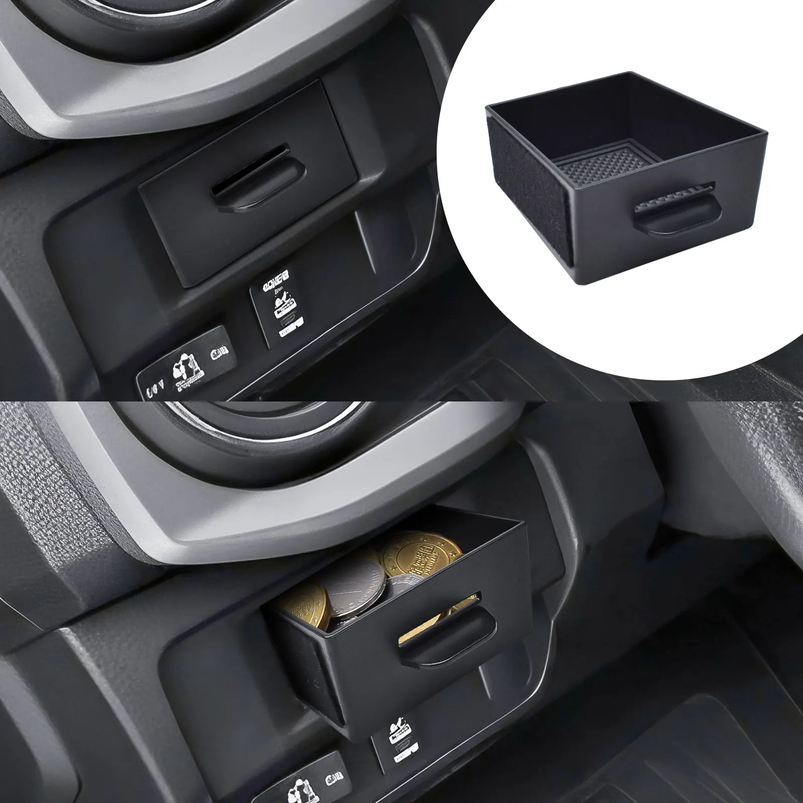 

Middle Center Console Hidden Storage Coin Box For Toyota Tacoma 2016–2023 Interior Cubby Storage Coin Organizer Car Accessories
