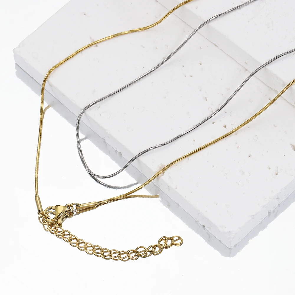 5 Stück 45cm+5cm Kette mit Karabinerverschlüssen, Edelstahl-Perlenkette, Halsketten-Basisketten für DIY-Schmuckherstellung, kein Verblassen – Detail 8