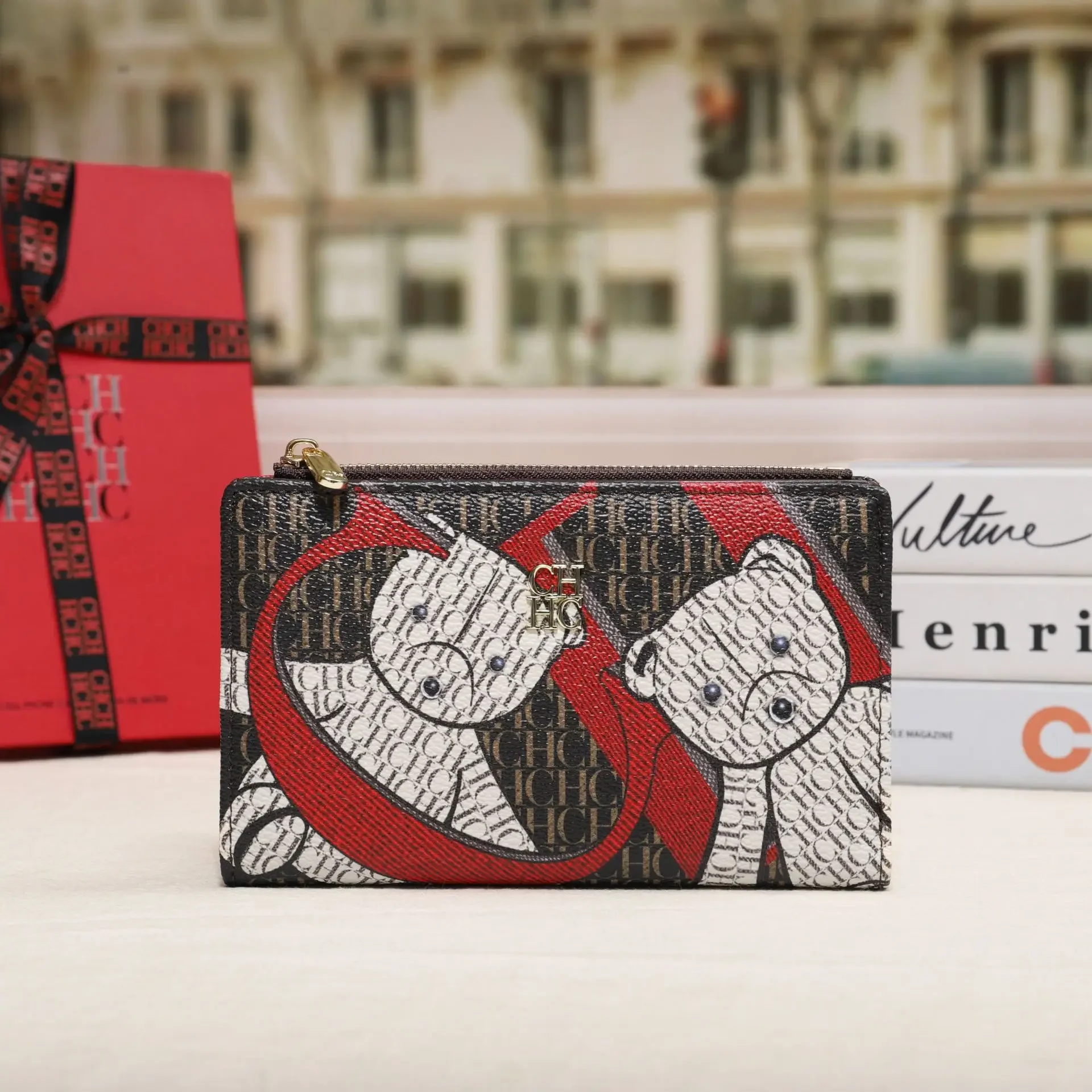 CH Brand 2025 New Retro Classic Long Wallet For Women PVC Material Printed Light Luxury Style Portable Card Holder