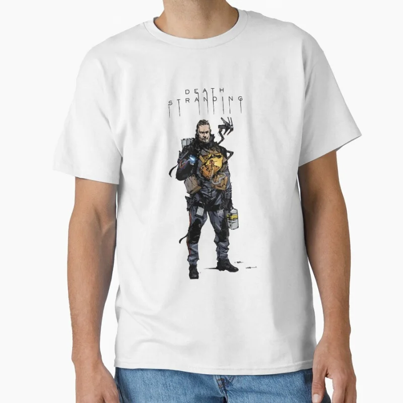 

Heroes death art stranding game Hideo kojima productions Gift T shirt for man Large size Tops Videogame Graphic Print Clothes