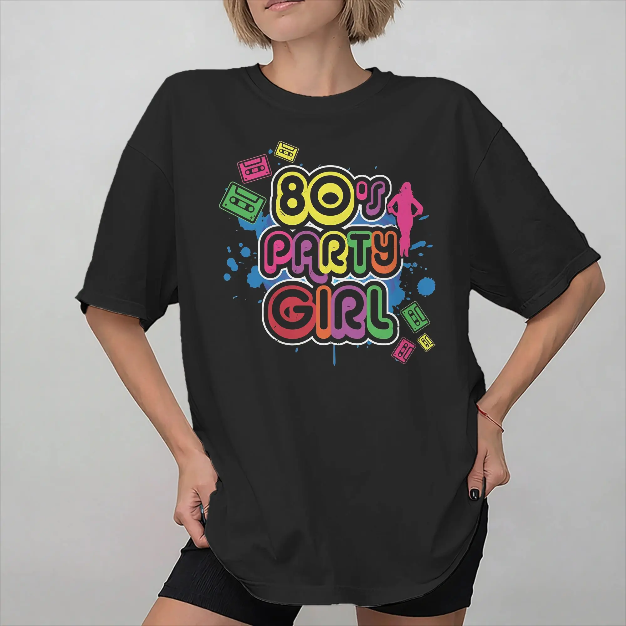 Back to the 80's Retro Music Disco Party Graphic Printing T Shirt Men Women  Cotton  Tee Shirt Clothes