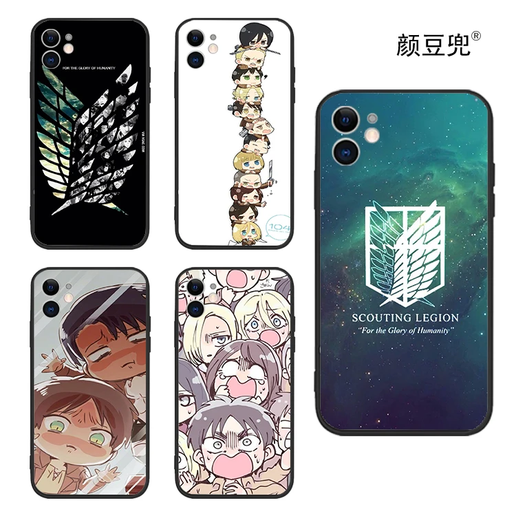 Funda de silicona suave para Apple, carcasa de Anime de ataque a los Titanes, Levi, Eren, 14, 12, 11Pro, Max, Mini, XS, Max, 8 Plus, 6S, SE