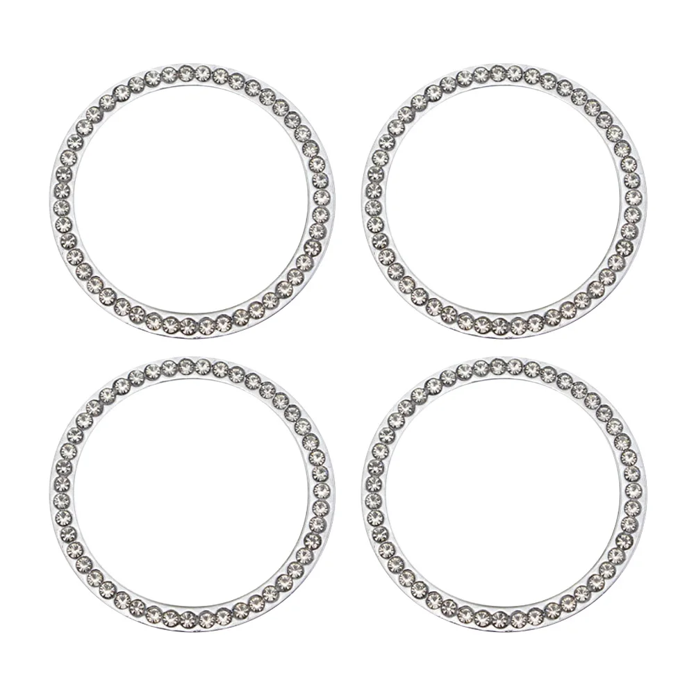 

4pcs Car Stem Caps Crystal Rhinestone Tire Dust Caps Auto Start Ignition Button Key Cover Abs Plastic Decorative Cap For Cars