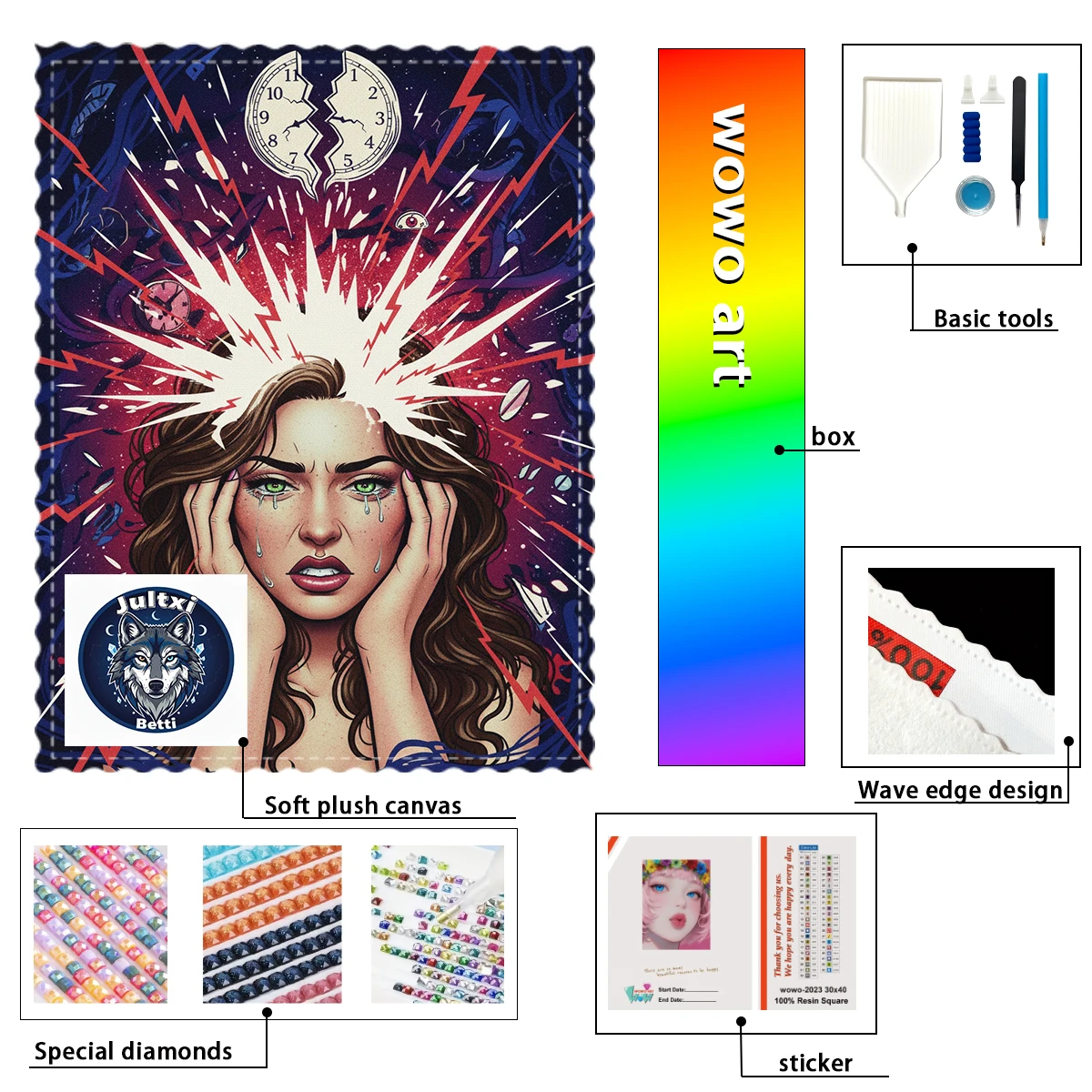 【Betti_ Diamond Art】Искошный взрывной кристалл AB Rhinestone FD Rhinestone Perfect Resin Diamond