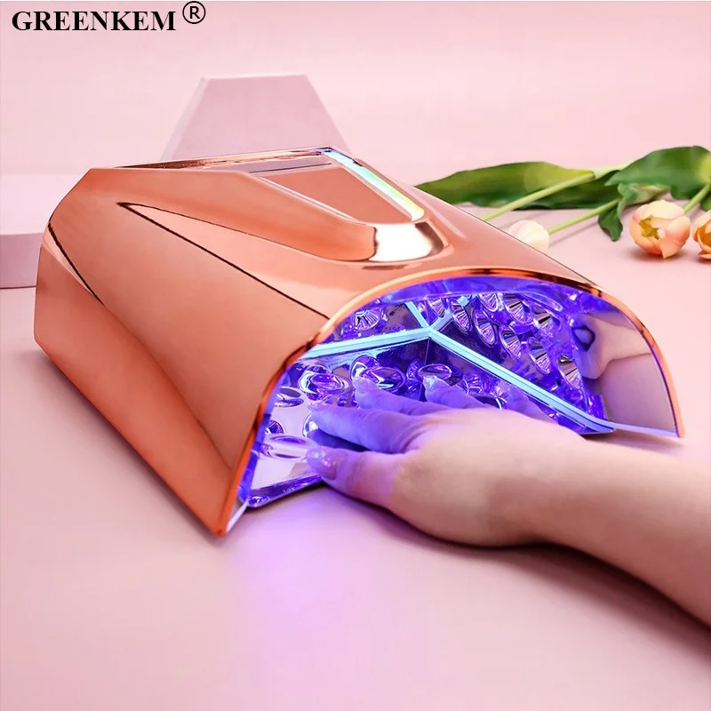 128W High-power Portable Infrared Induction Nail Phototherapy Lamp LED Purple Light Nail Nryer 45pcs LED Beads Nail UV Lamp