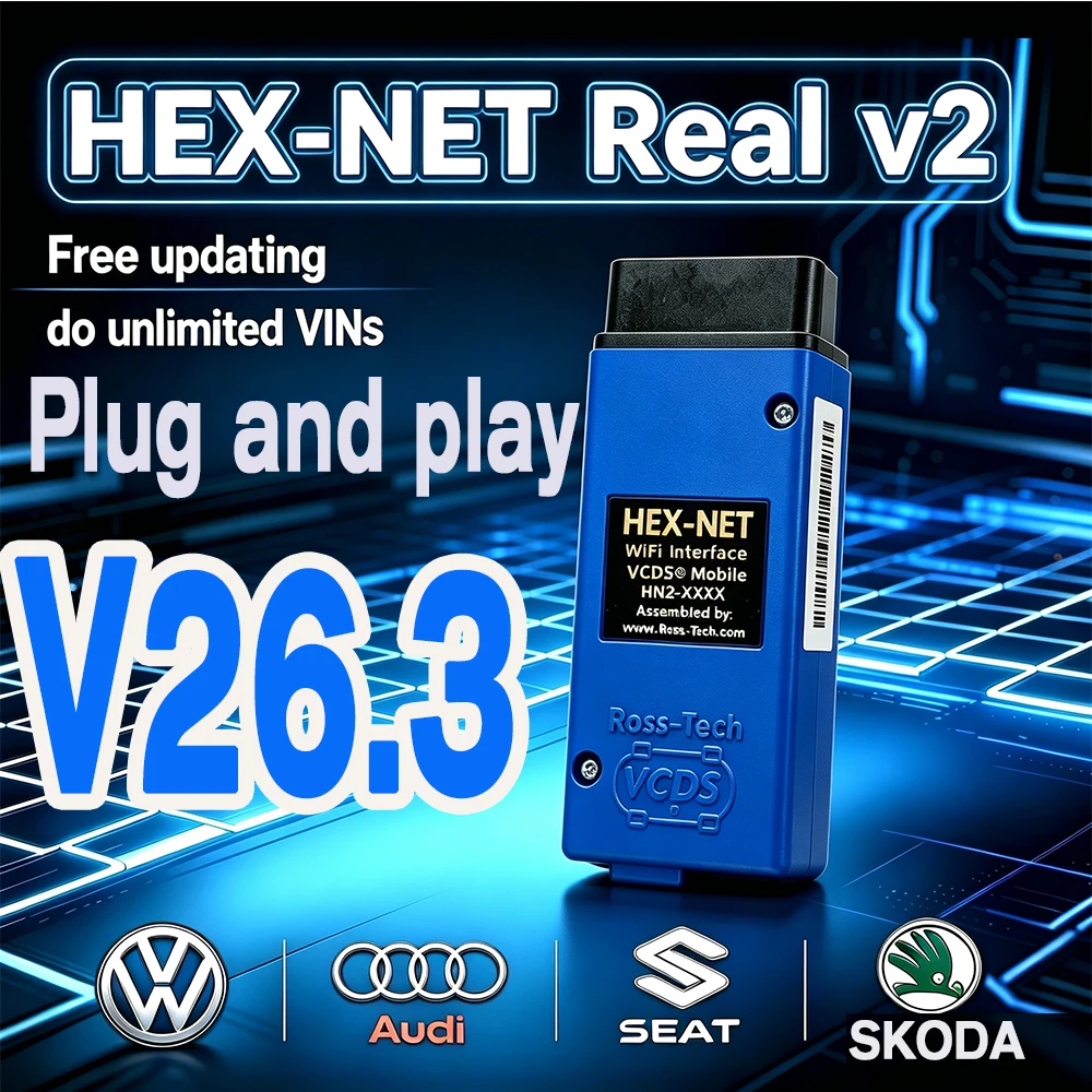 2026 WIFI Version VAG HEX V2 Auto Scan COM Diagnostic Tools VAG COM HEX-NET V2 V26.3 For VW AUDI Skoda Seat VCDS-plus