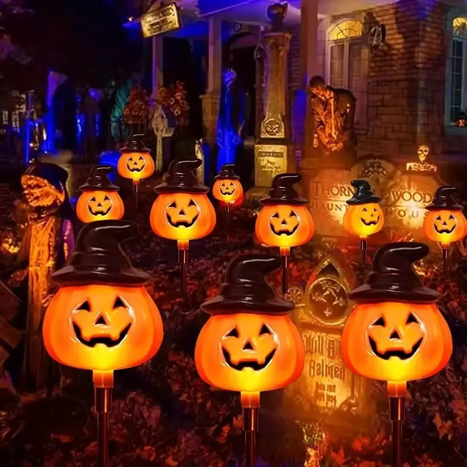 5パックソーラーハロウィンledガーデンライト屋外芝生装飾ランプ防水グランドプラグライト庭通路パーティーお祝い用