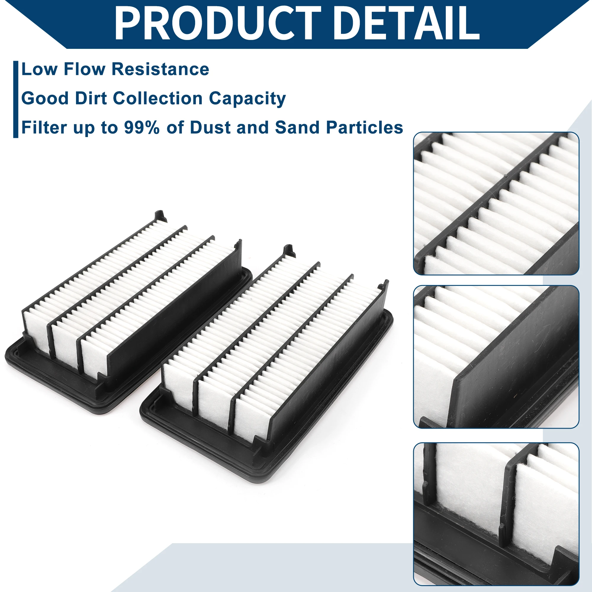 

X Autohaux Car Engine Air Filter No.172205AAA00 for Honda Civic 1.5L 2.0L 16-21 Long Life Filter Element Air Cleaner 2 Pcs