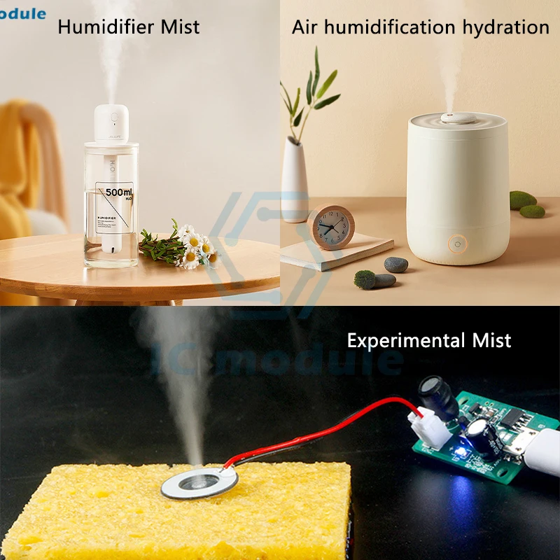 Humidifier Misting Tablet Microporous Ultrasonic Misting Head Humidifier Accessories 10cm 25cm 40cm 60cm With PH2.0 Terminal