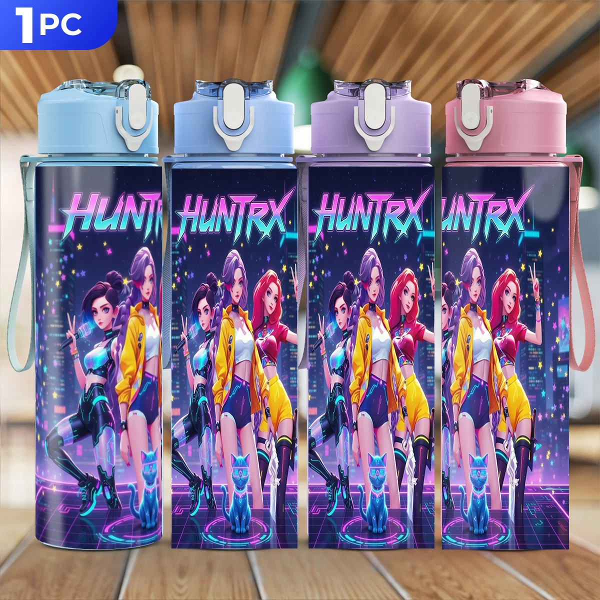 Botella de Agua K-pop de 750 ml, Fácil de Limpiar y Transportar, con Tapa Deportiva, Regalo Ideal para el Día de la Independencia, el Día de la Madre y Pascua