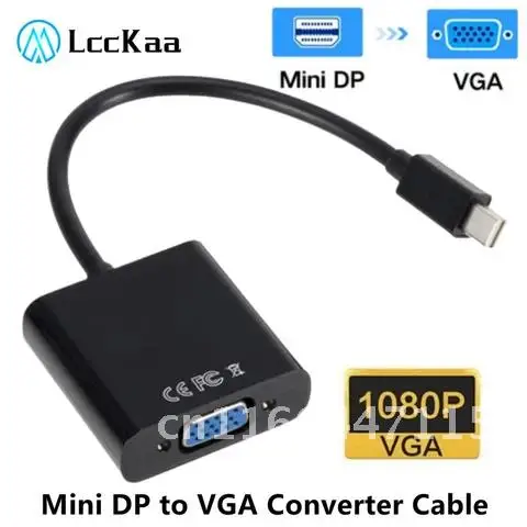 Lcckaa Dp Cable Mini Display Port To Vga Converter Adapter Mini Displayport To Vga Dlle Adapter For Laptop