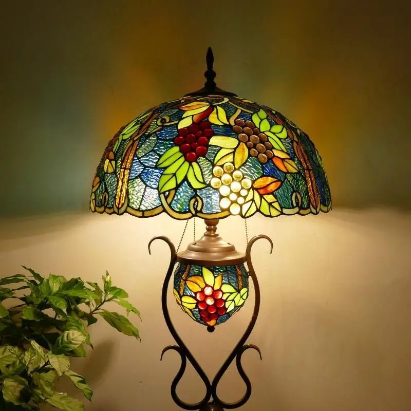 

Stained glass American retro lamps and lanterns, bedroom 18-inch living room floor lamp