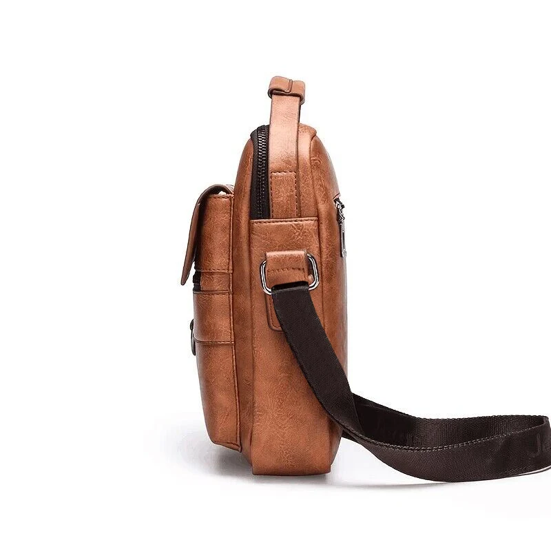 2024 Summer New Vintage Men Crossbody Bag Leather Shoulder Bag For Men Handbags Brown Black Business Messenger Bag Male Flap