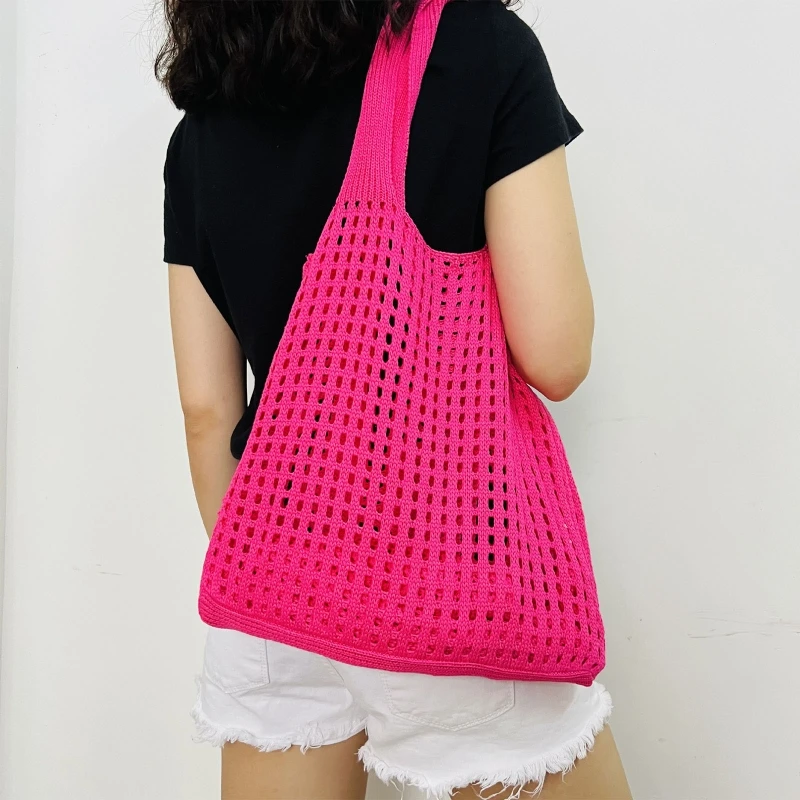 Knitted Handbags Crochet Tote Bag Shoulder Bag Casual Shopping Bags