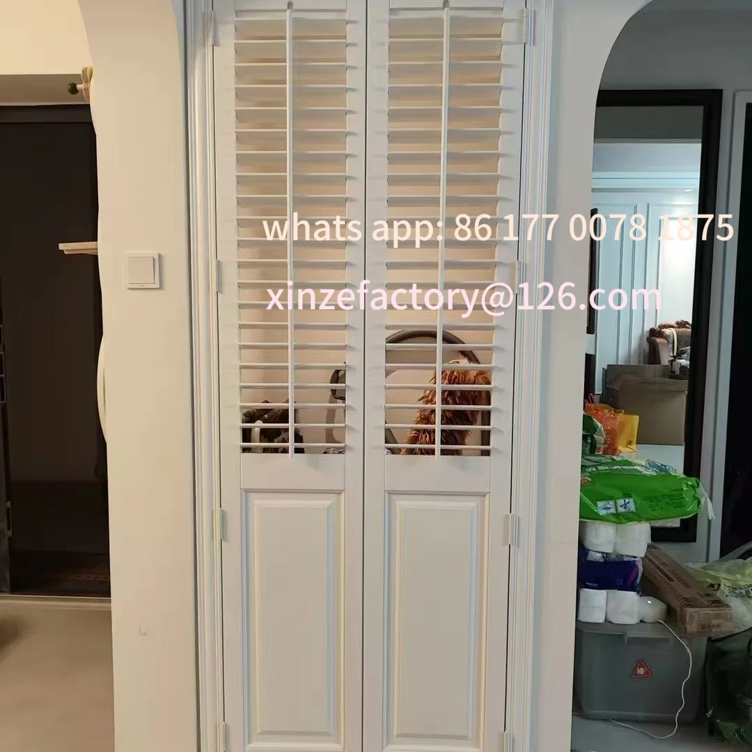 Customizable Real Wood Folding Door Room Partition Sliding Door Bedroom Blind Moving Door Breathable Blind Window