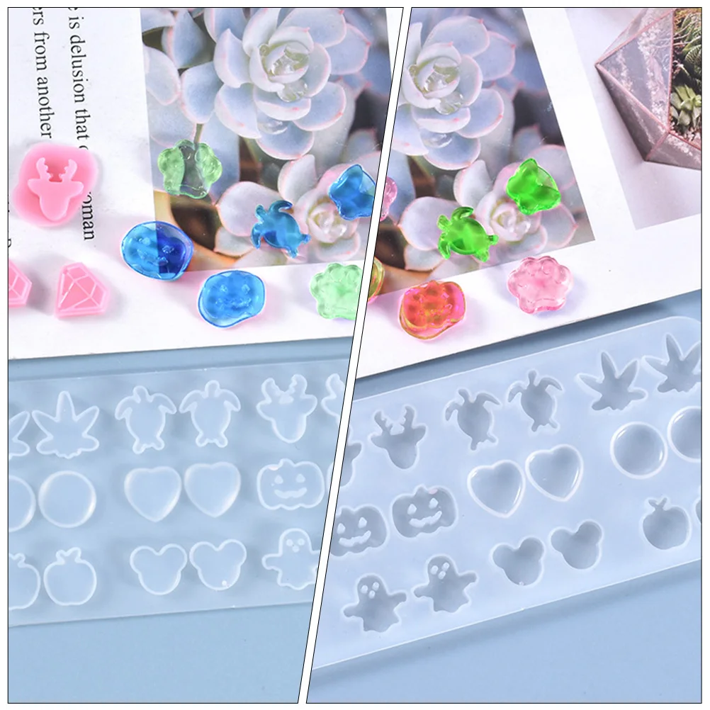 

Stud Mold Jewelry Earring Epoxy DIY Silicone Casting Crystal Eardrop Pendant Hanging Manual