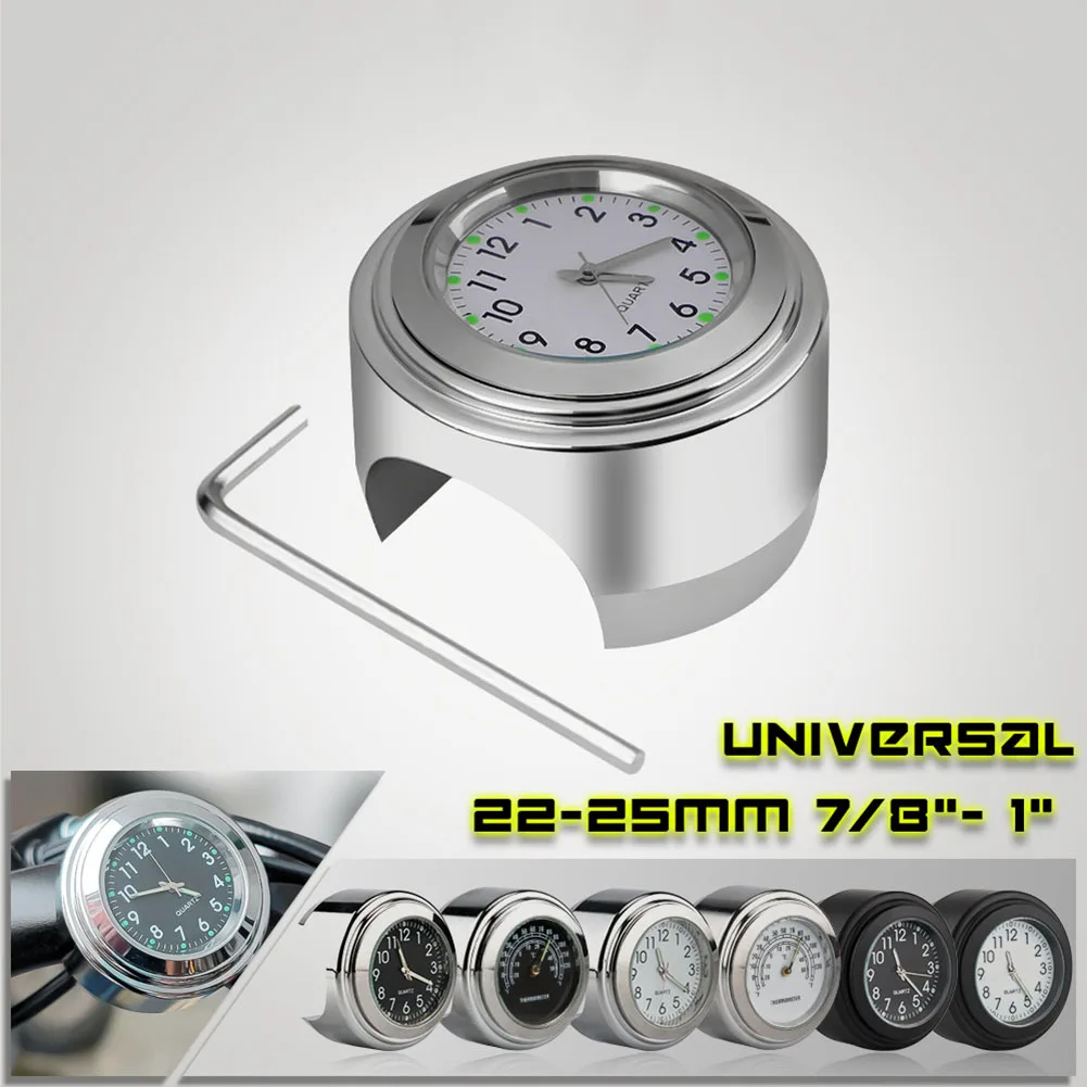 Stylish Car Clock and Thermometer for Handlebars Sleek Design Suitable for Bicycles Motorcycles and Beach Motorcycles