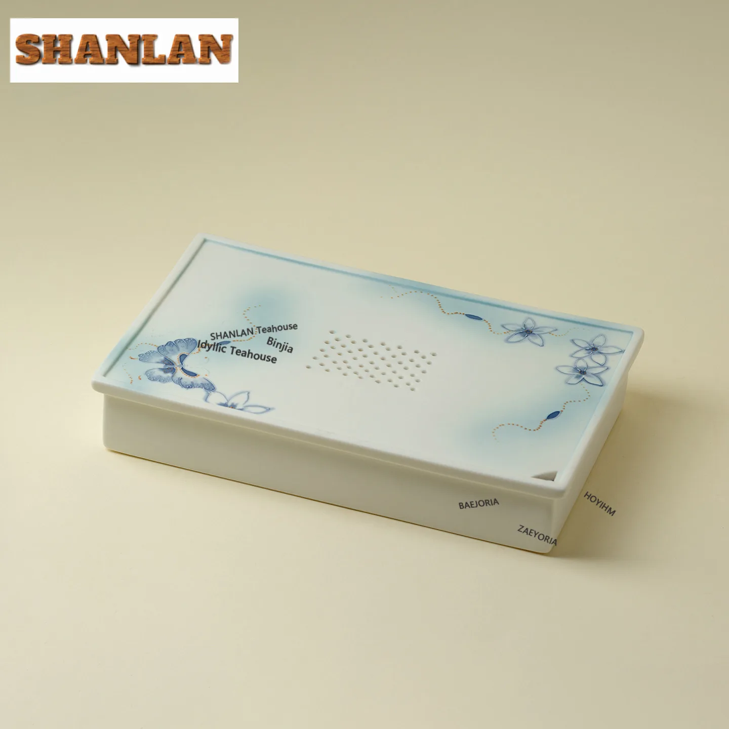 

Hand Drawn Butterflies Tea Tray Zen Japanese Cuisine Table Coffee Storage Board Teapot Holder Dishes For Serving Cafes Craft