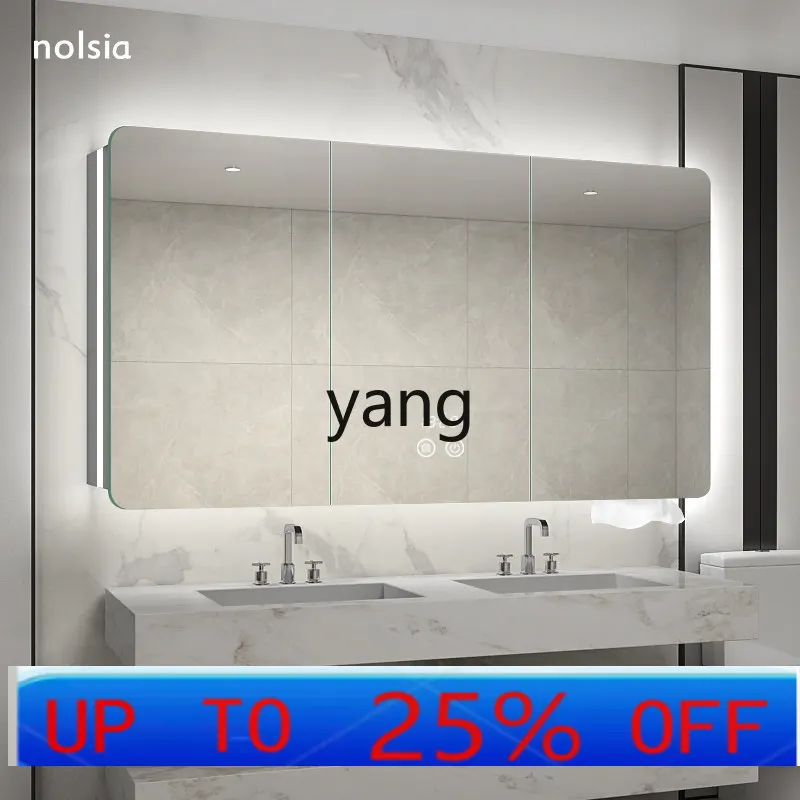 LH aluminum alloy bathroom mirror cabinet separate mirror cabinet toilet sink storage