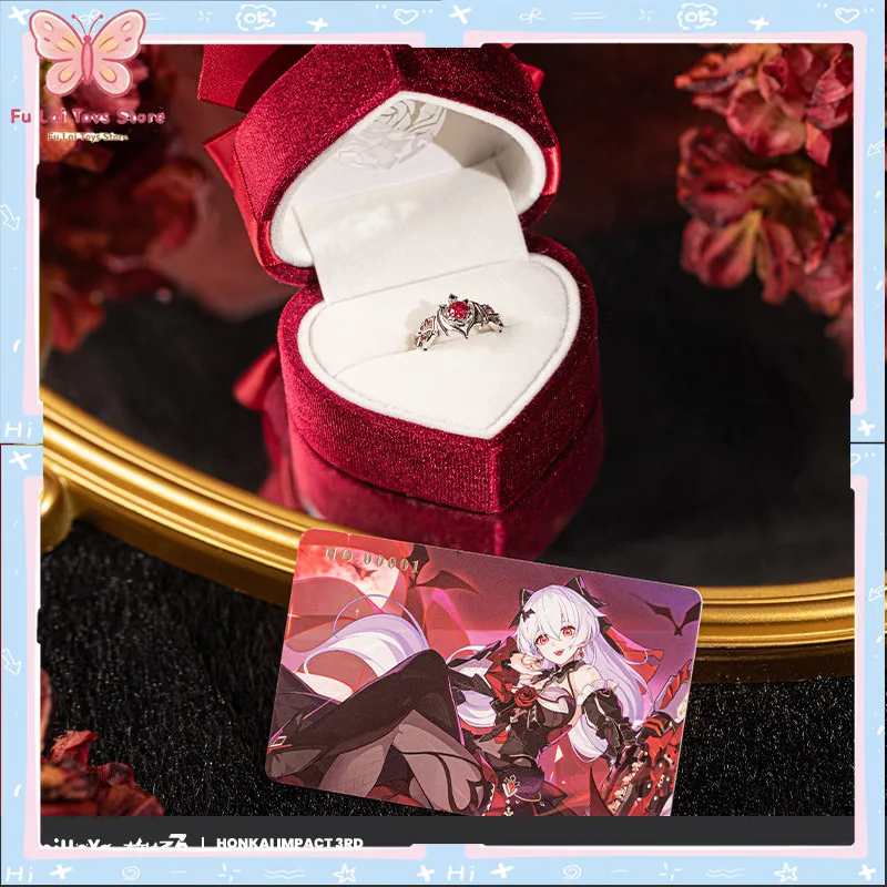 Genuine MiHoYo Honkai 3 Lunar Vow Oath Ring Revised RestockGame Character Themed Ring 925 Silver Anime Jewelry Valentine Gift