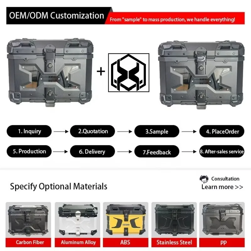 【2026】Low Price 45L 55L Multifunctional Armored Box Aluminum Alloy Tail Box Motorcycle Top Box Scooter Electric Car Trunk