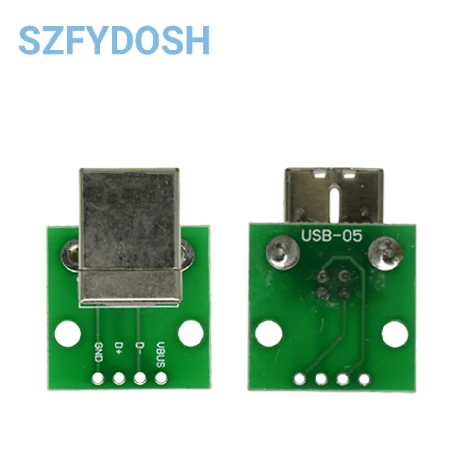 10PCS MICRO MINI5P type-c USB To Dip Female B-type Square Interface Printer Mike PCB Converter Adapter Breakout Board