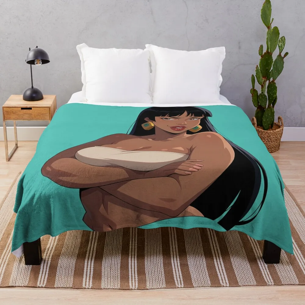 Lewd Mayan Anime Girl Throw Blanket For Decorative Sofa Softest Nap Luxury Throw Blankets