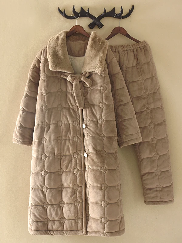 korean-sle-winter-new-thiened-fce-coral-velvet-tee-layer-cotton-inter-collar-women's-nightgown-set-home-clothes