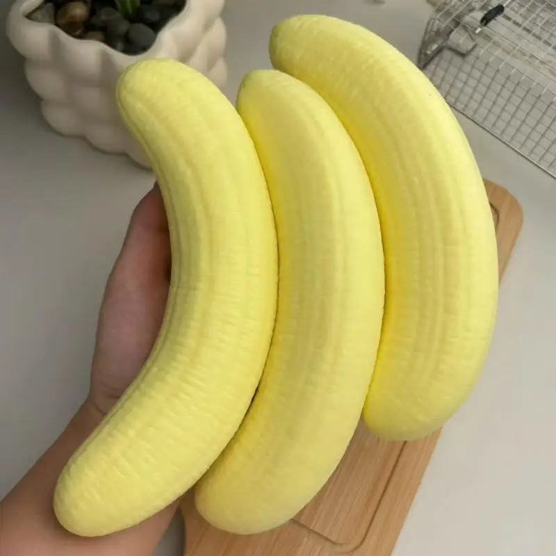 Stress Relief Banana Pulp Fidget Toy PU Slow Rebound Sensory Ball Milky Scent Non Edible Soft Durable For Adults Kids