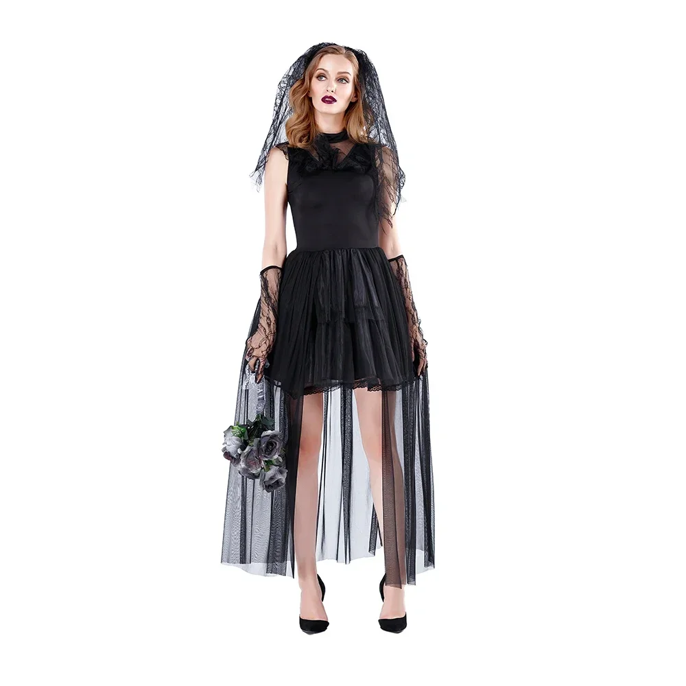 Halloween Zombie Vampire Cosplay Costume Adult Women Carnival Role Play Ghost Bride Cosplay Costume Fancy Party Dress Outfit