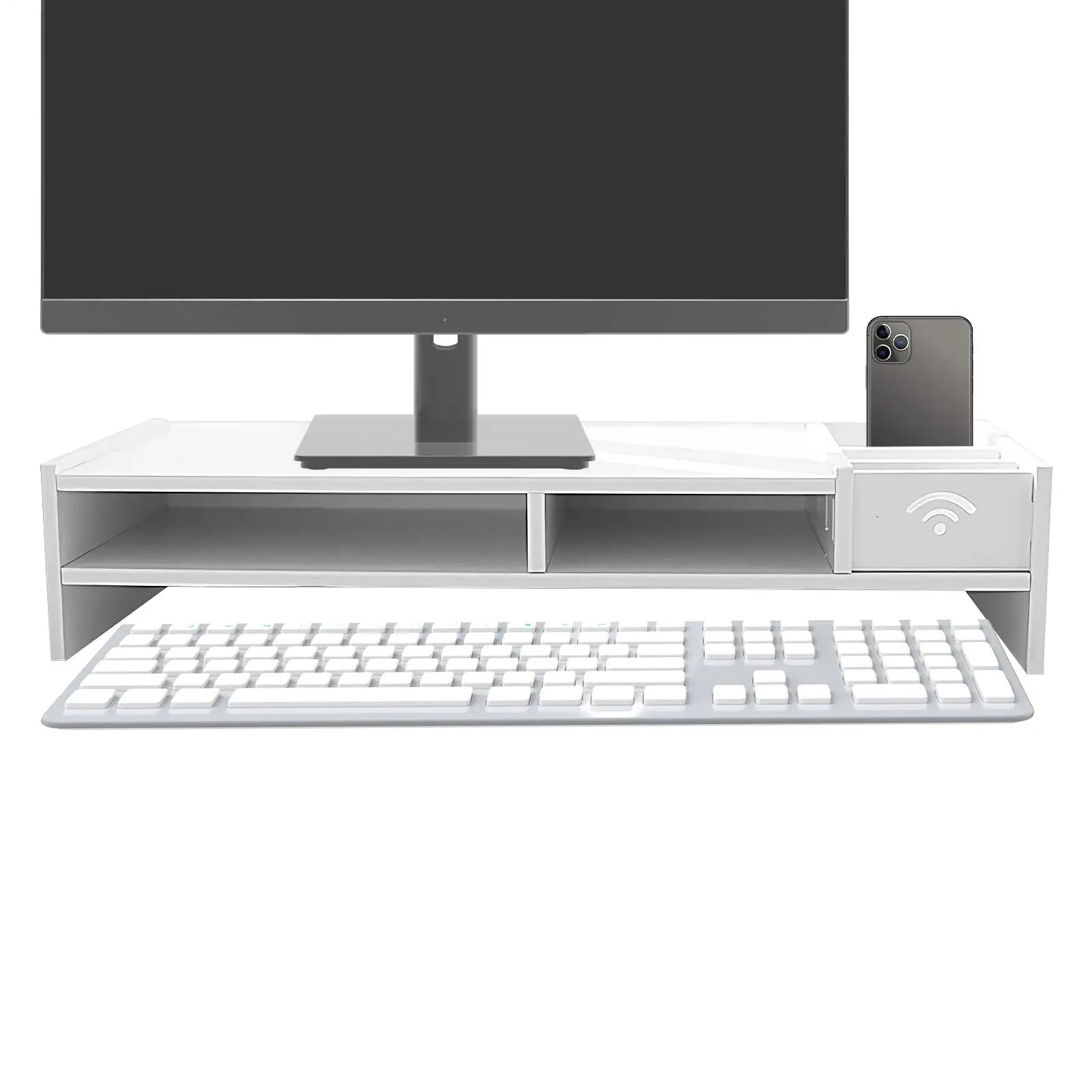 

Monitor Stand For Desk 3-Tier Desk Organizer Shelf Computer Accessories For Display Workstation Offices Study College Dorm