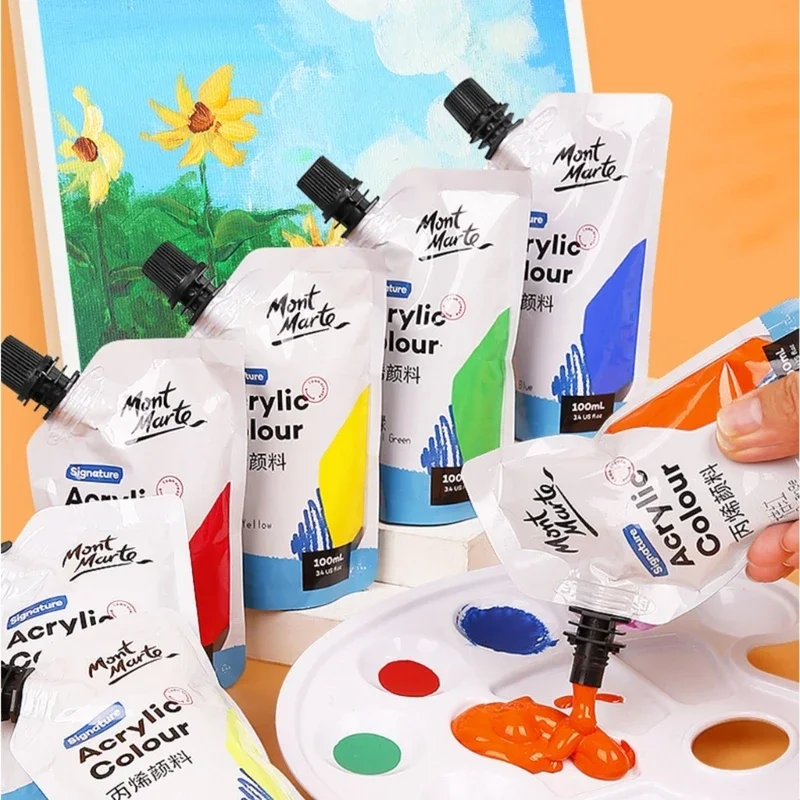 100ml Colorful Acrylic Paint Bag 11 Colors Acrylic Paint Pouches Non Fading Non Toxic Acrylic Paints For Artists Beginners