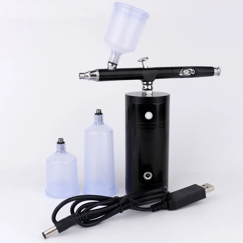 Mini Air Compressor Kit Air-Brush Paint Spray Gun Airbrush For Nail Art Tattoo Craft Cake Nano Fog Mist Sprayer