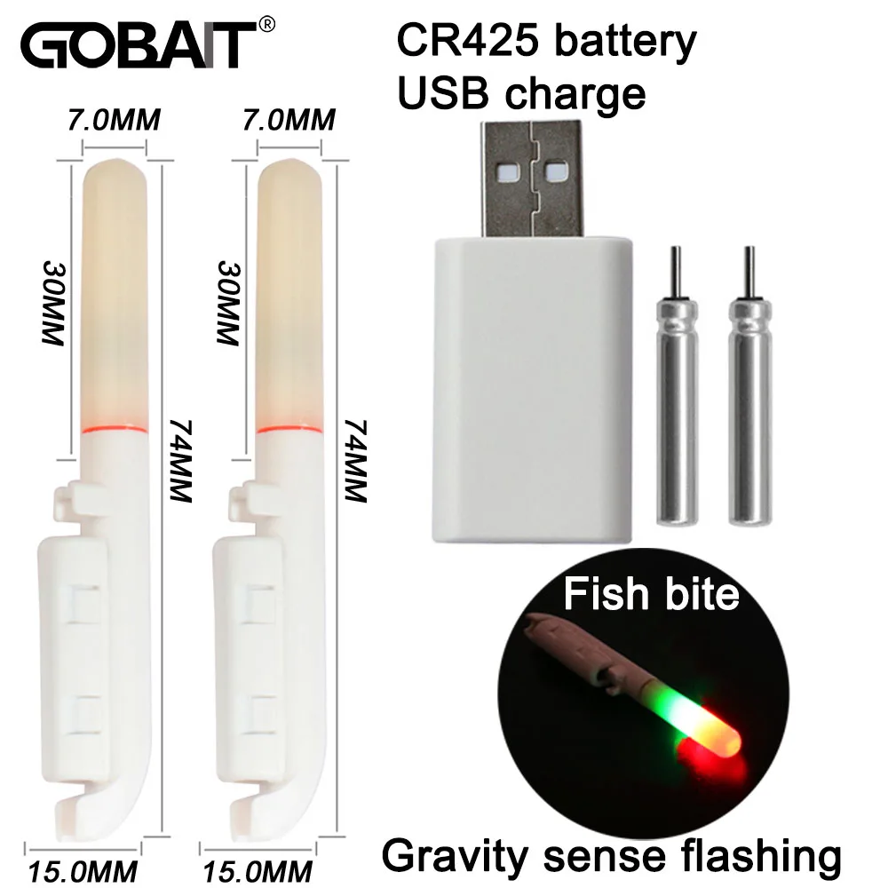 Elektroniczna lampa wędkarska CR425 3,6 V Bateria USB Wędka ładująca Sense Strike Wskaźnik LED Stick Pesca Tackle Night Bright Flash Lamp