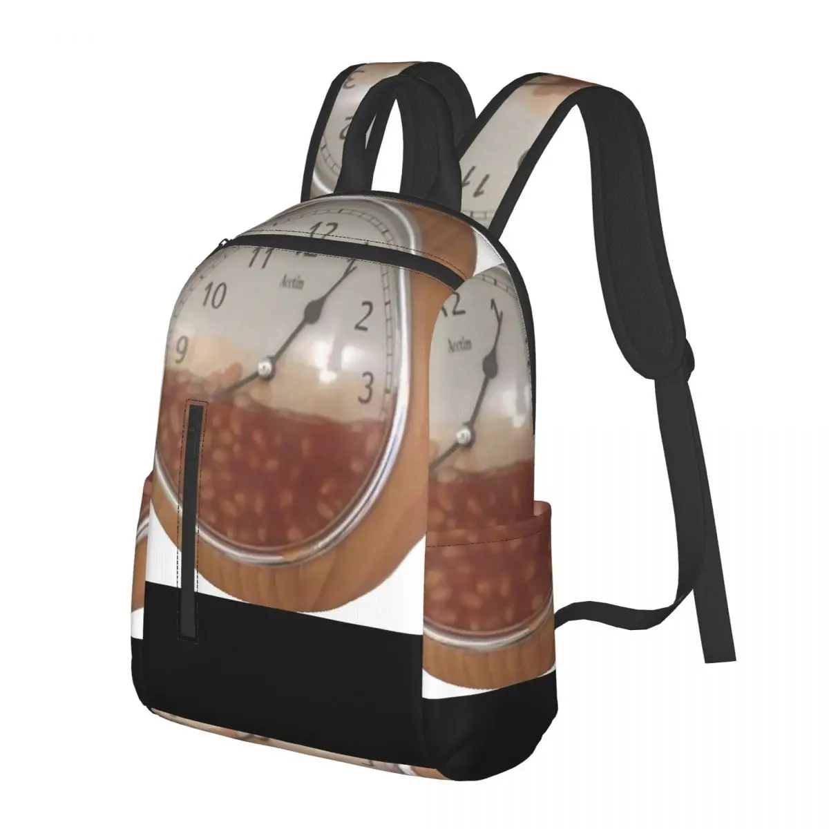 Cursed Image Of Baked Beans In A Clock Student Backpack School Bag Hiking Travel Daypack for Boys Girls Bookbag Shoulder Bags