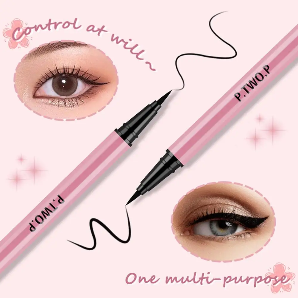 1 szt. Czarny eyeliner w płynie wodoodporne, długotrwałe narzędzia bez podszewki profesjonalny płynny długopis kwitnący oczy kosmetyki szybkoschnące D9A2