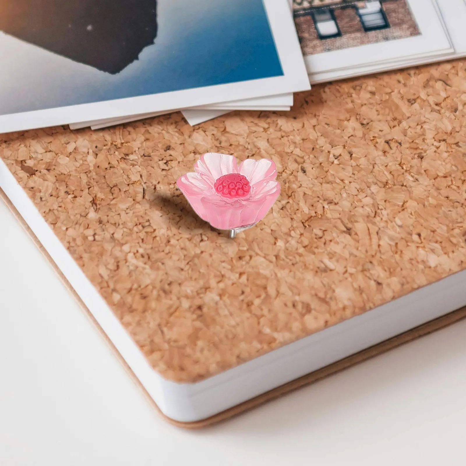 

10Pcs Flower Pushpins Transparent Resin Decorative Thumb Tacks for Cork Boards Office Home Room Use Wall Pushpin