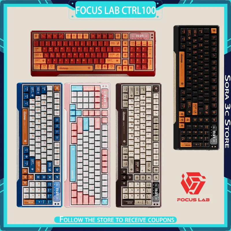 

FOCUS LAB Ctrl100 Mechanical Keyboard Wireless Tri Mode Gasket Structure 8000mAh Long Battery Life Customized Gaming Keyboard