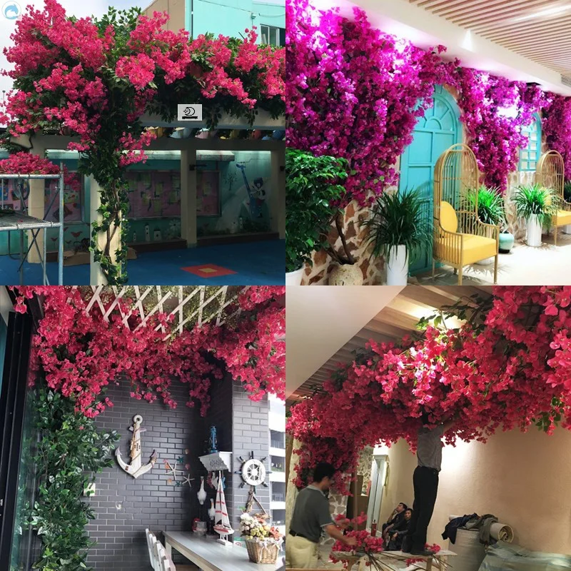 Decovego Bougainvillea Arbre Artificiel Plastique 140 Cm - Plante Décorative Intérieur Extérieur